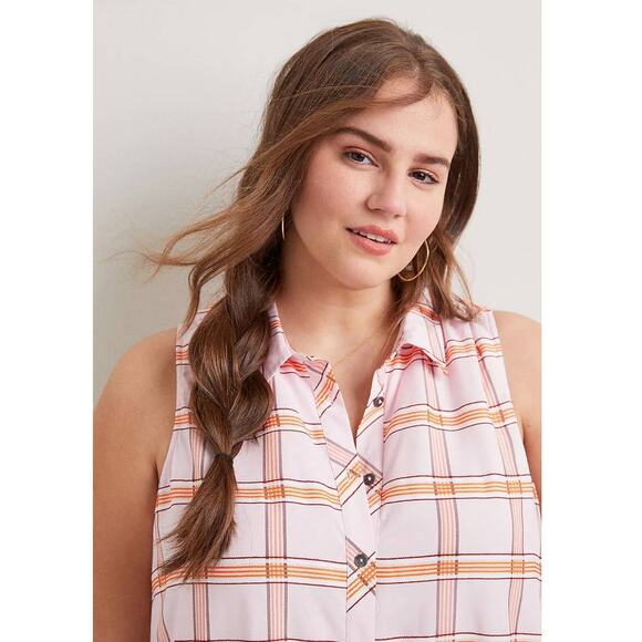 New Anthropologie Maeve Flounced Tunic Mini Dress $148 PLUS 1X Pink Shirtdress - Picture 2 of 6